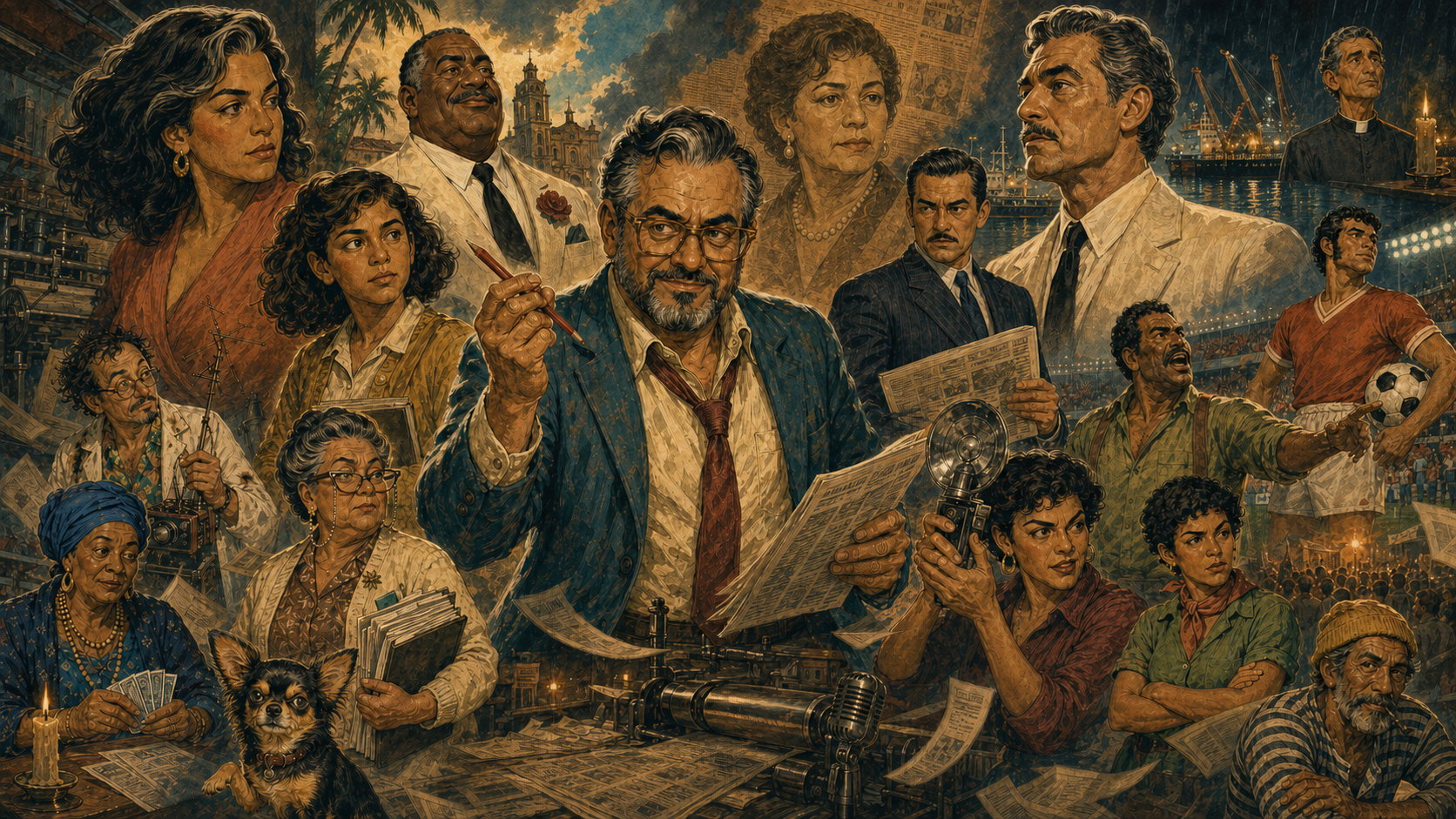 The ensemble cast of El Mequetrefe across Puerto Bonanza